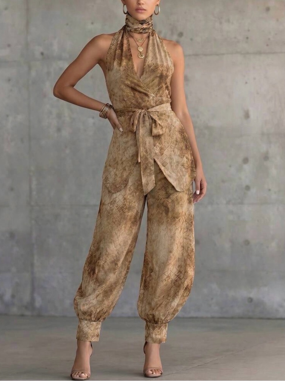 New Arrivals! Halter-Neck Tie 2Pc Suit